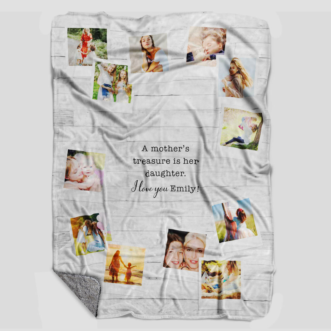 Daughter Personalized Photo Throw Blanket 