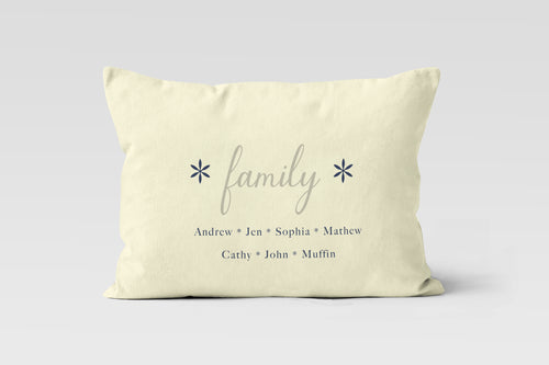 Family, Custom Personalized Throw Pillow Cushion 