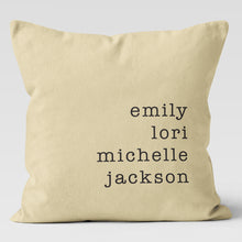 Load image into Gallery viewer, Custom Names Personalized Throw Cushion Pillow 18x18 &amp; 20x20
