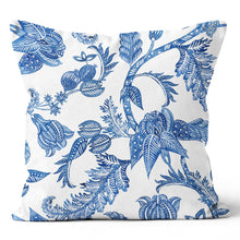 Load image into Gallery viewer, Pleasant Floral Blue White Throw Pillow 
