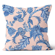 Load image into Gallery viewer, Pleasant Floral Pink and Blue Throw Pillow  Cushion 
