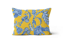 Load image into Gallery viewer, Pleasant Floral Yellow and Blue Throw Pillow
