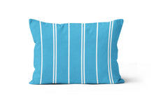 Load image into Gallery viewer, Blue White Strip Lumbar Pillow 
