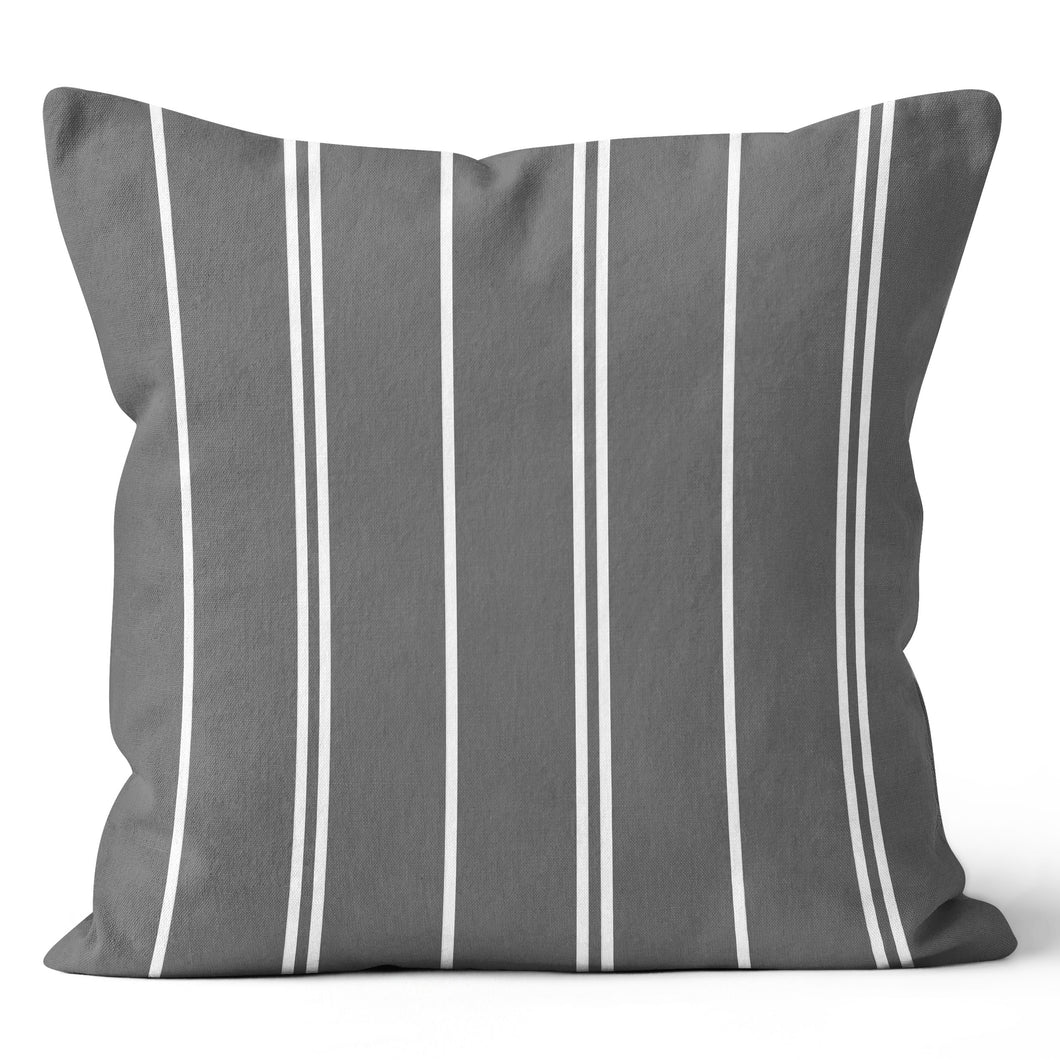 Grey Stripe Pillow Cover