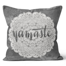 Load image into Gallery viewer, Namaste Grey Pillow Cover
