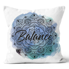 Load image into Gallery viewer, 2 in 1 Balance White Blue Teal Throw Pillow Cushion 
