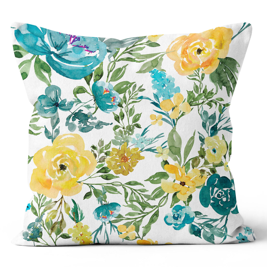Floral White Pillow Cover