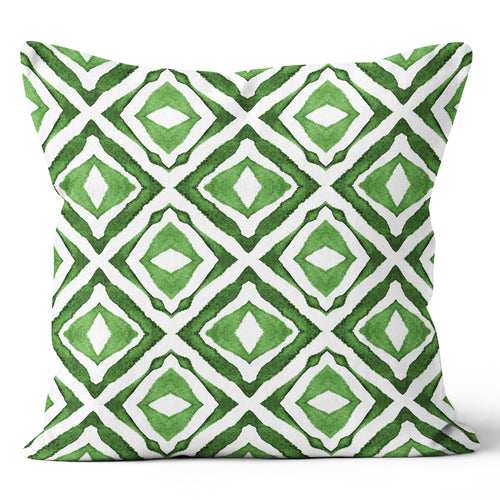 Green & White Eye of the Storm Printed Throw Pillow Cushion 