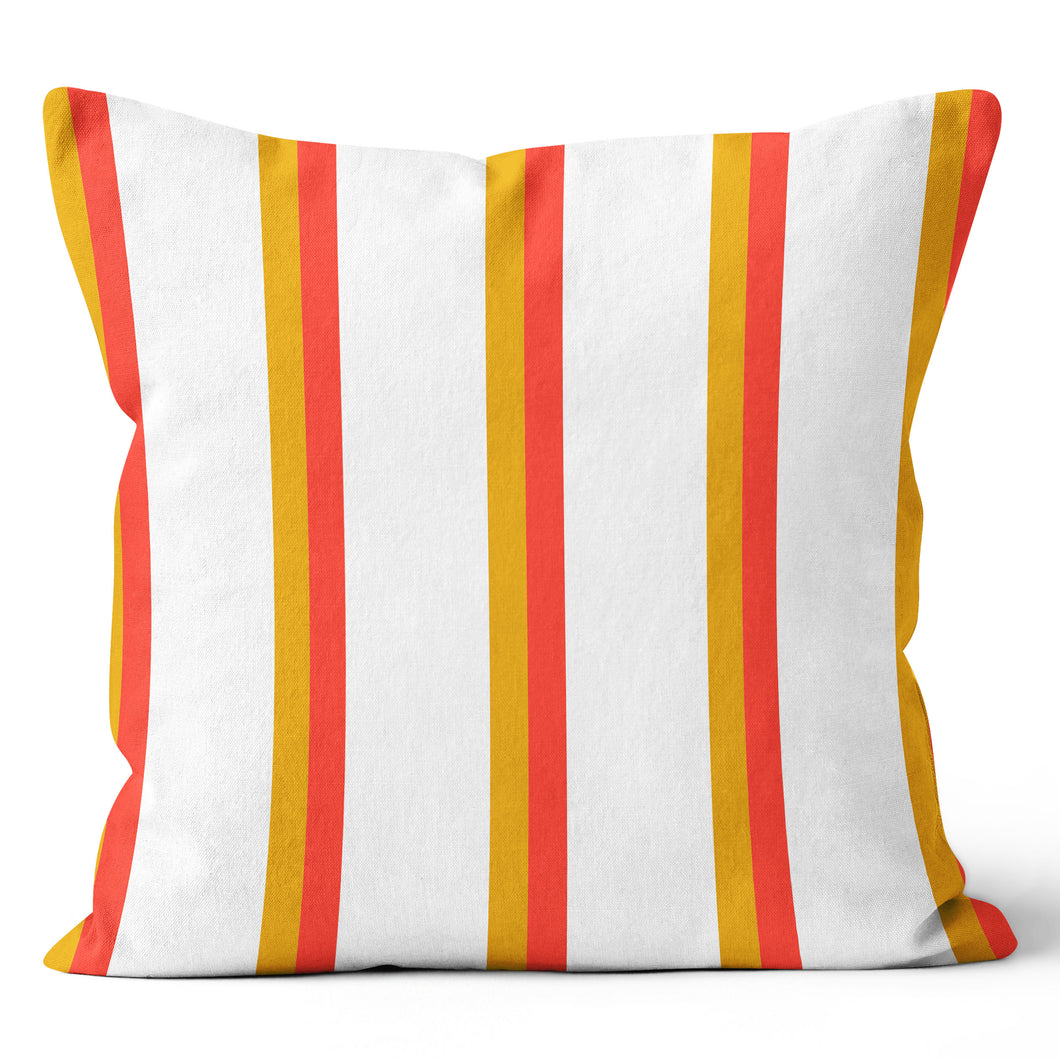 Yellow and Orange Stripe Pillow 18x18 & 20x20
