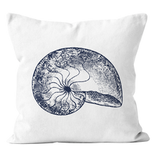 Load image into Gallery viewer, Navy Shell Throw Pillow 
