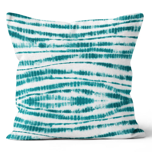 Teal Abstract Wave Throw Cushion Pillow