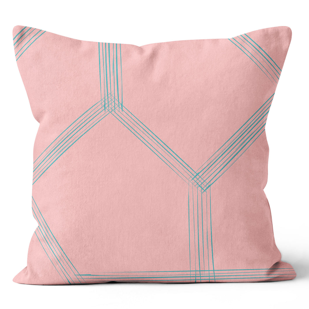 Pink Abstract Pentagon Pillow Cover