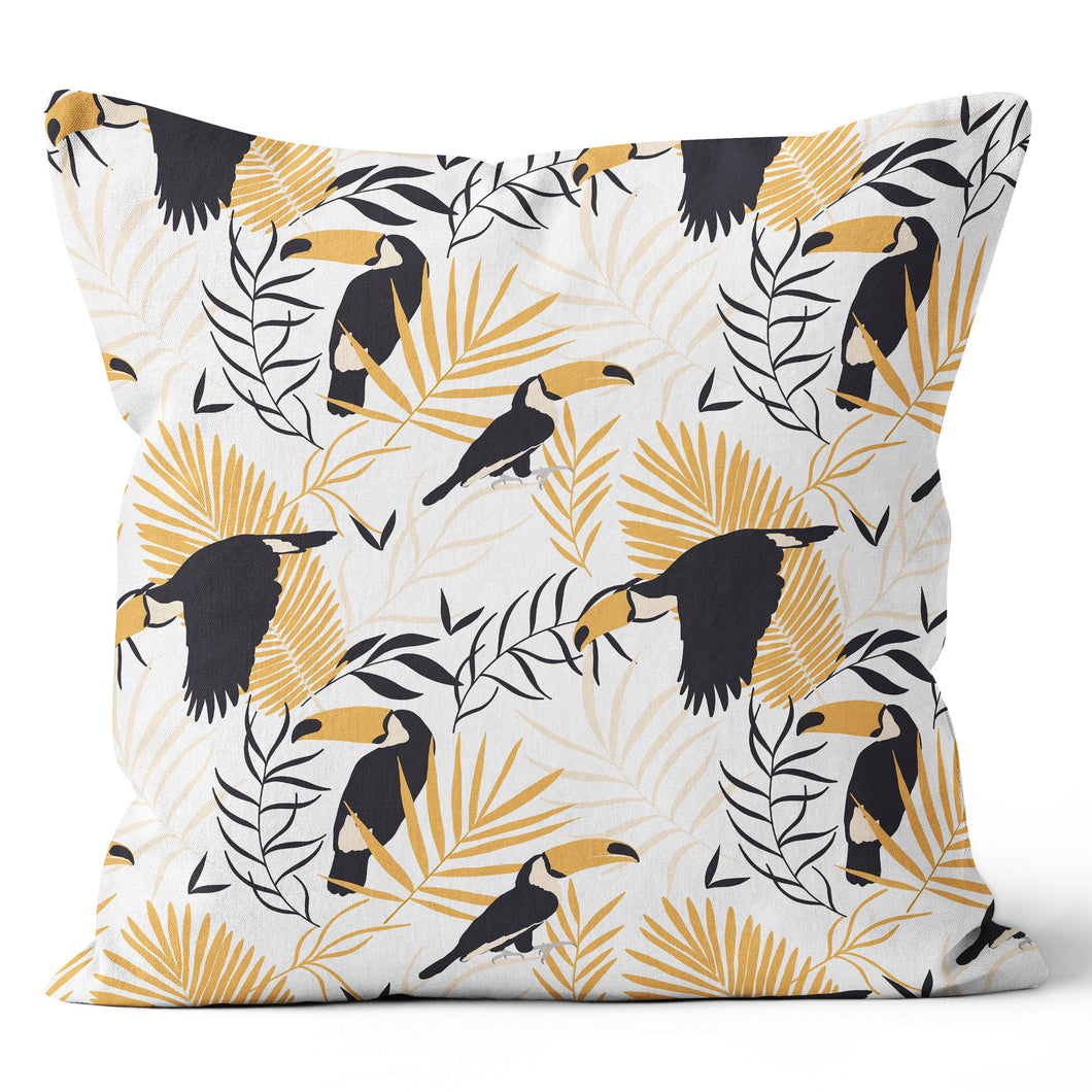 Yellow and Black Toucan Bird Pillow 18x18  & 20x20 