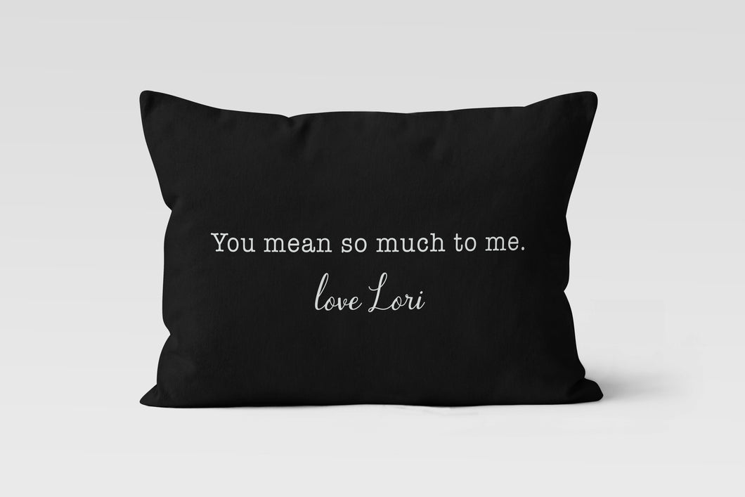 Sweetheart Black and White Personalized Pillow 12x20