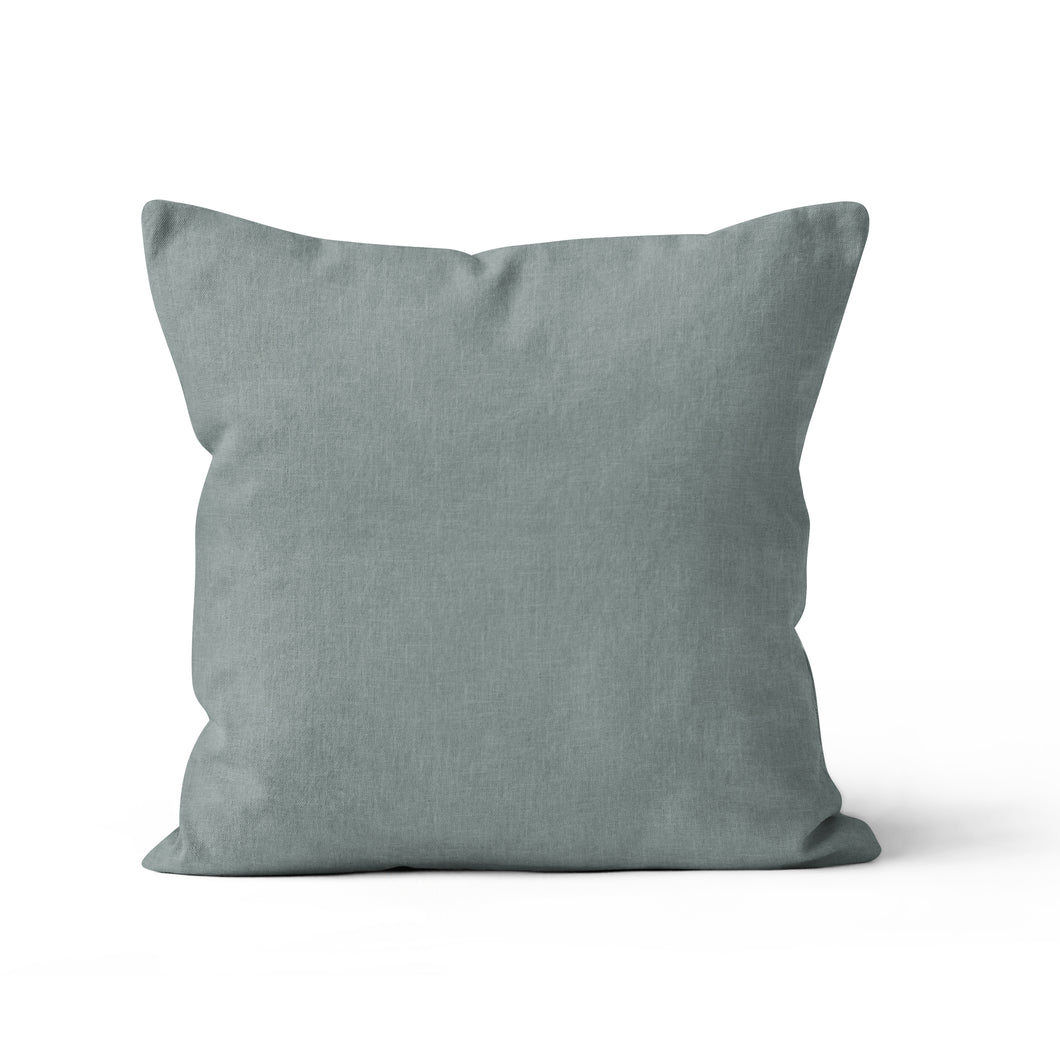 Linen Porcelain Blue Throw Pillow Cushion 20x20 