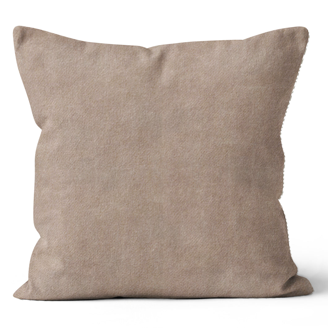 LULU Otter Beige Designer Fabric Throw Pillow 20x20