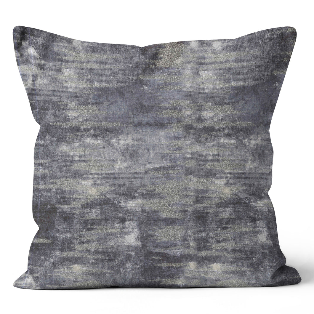 Splendor Stormy Grey Designer Fabric Throw Pillow 