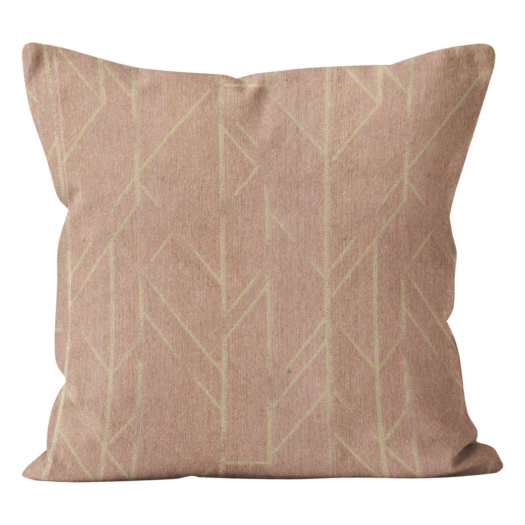 Designer Fabric Taya Rose Gold Throw Cushion Pillow