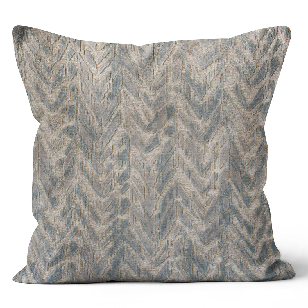 METALLIC DUO: LTBL/GRY CUSHION COVER