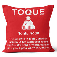 Load image into Gallery viewer, Red and Black Toque Canada Throw Cushion Pillow
