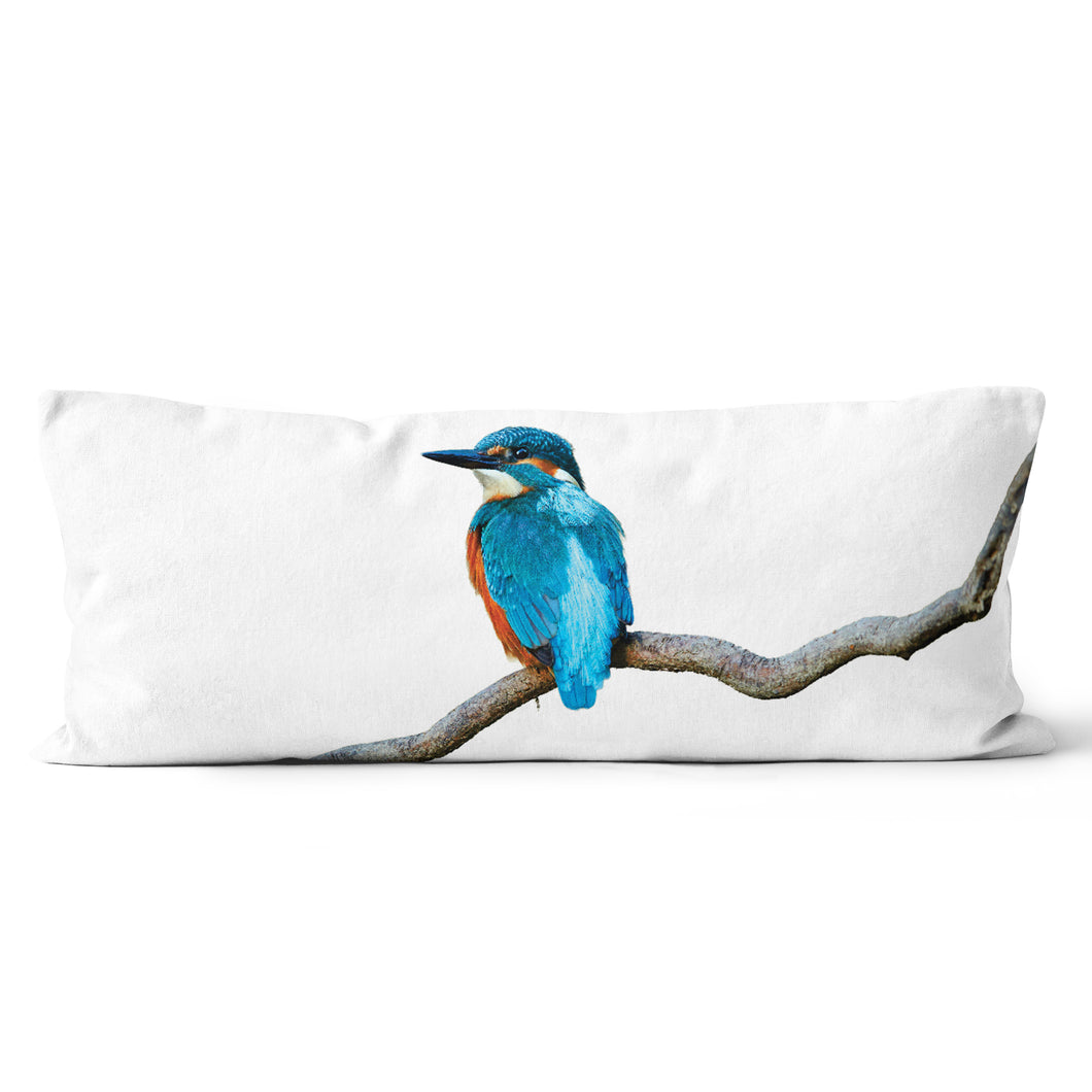 Blue Bird On Branch Lumbar Pillow 