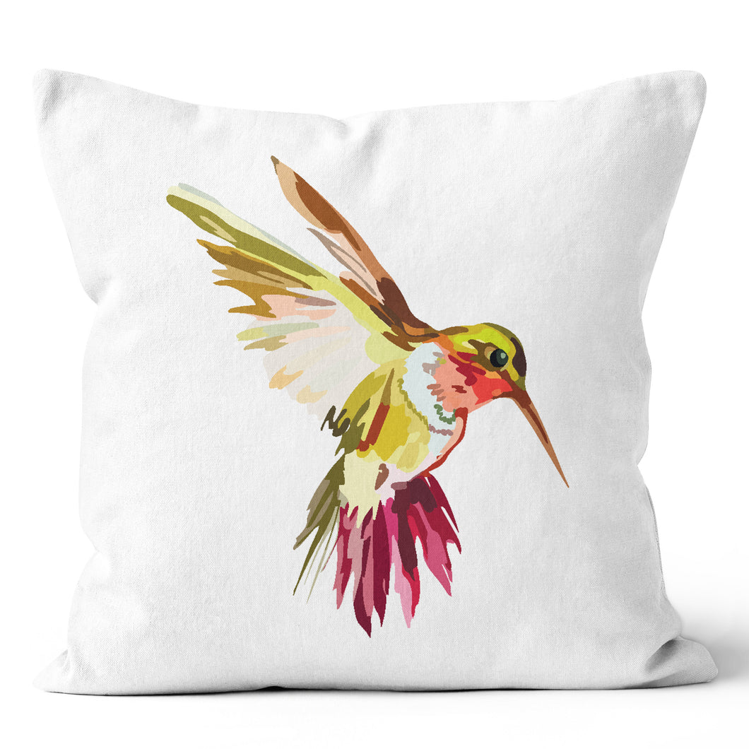 Yellow Hummingbird Throw Pillow 18x18 & 20x20
