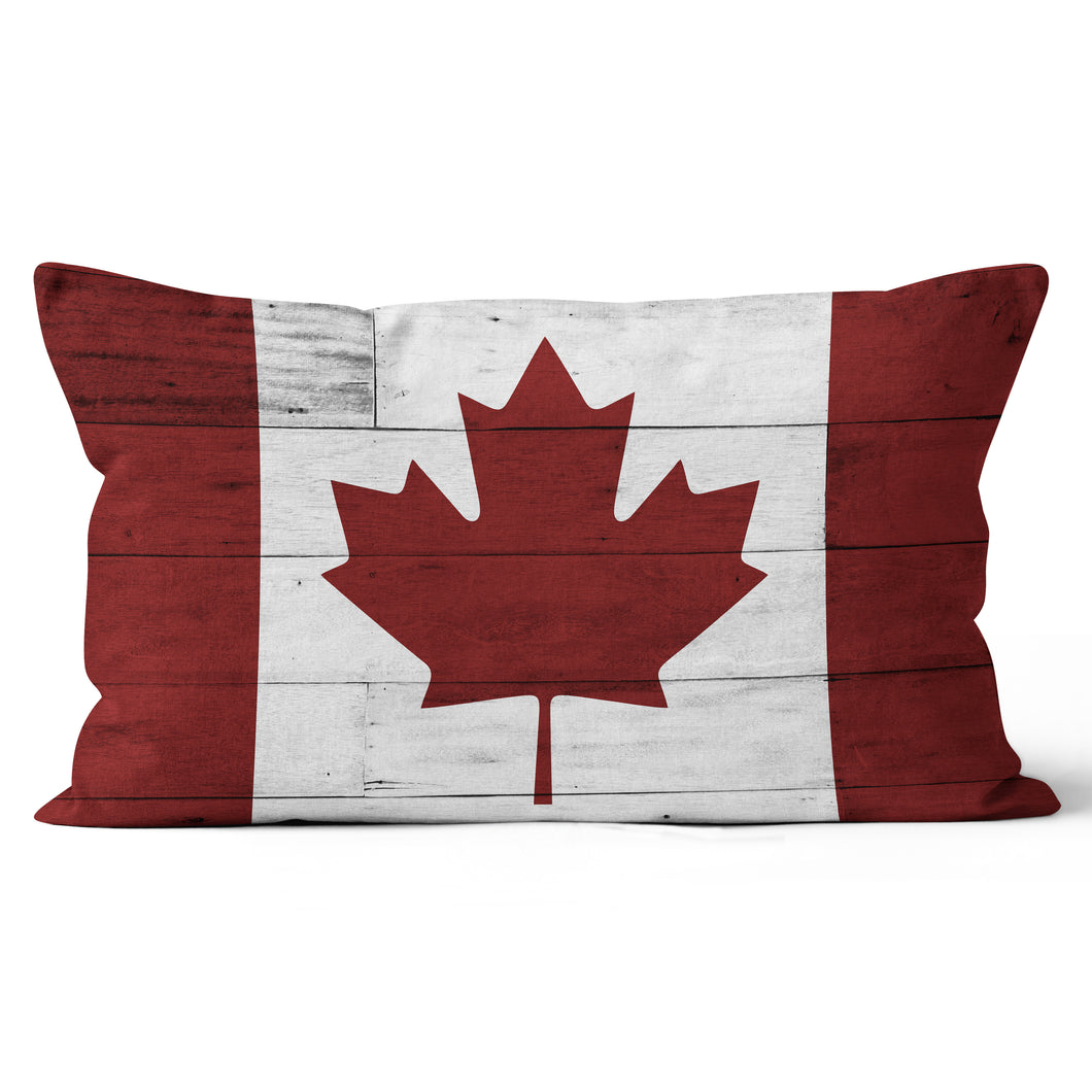 Canada Flag Barnboard Pillow Cover