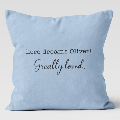 Here Dreams Custom Personalized Throw Pillow Cushion 20x20 & 18x18 
