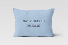 Load image into Gallery viewer, Baby Name and Birth Date  Personalized Throw Pillow 12x20 
