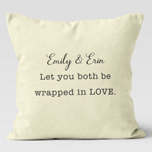 Load image into Gallery viewer, Wrapped In Love Baby Multiples Personalized Throw Pillow 20x20 &amp; 18x18
