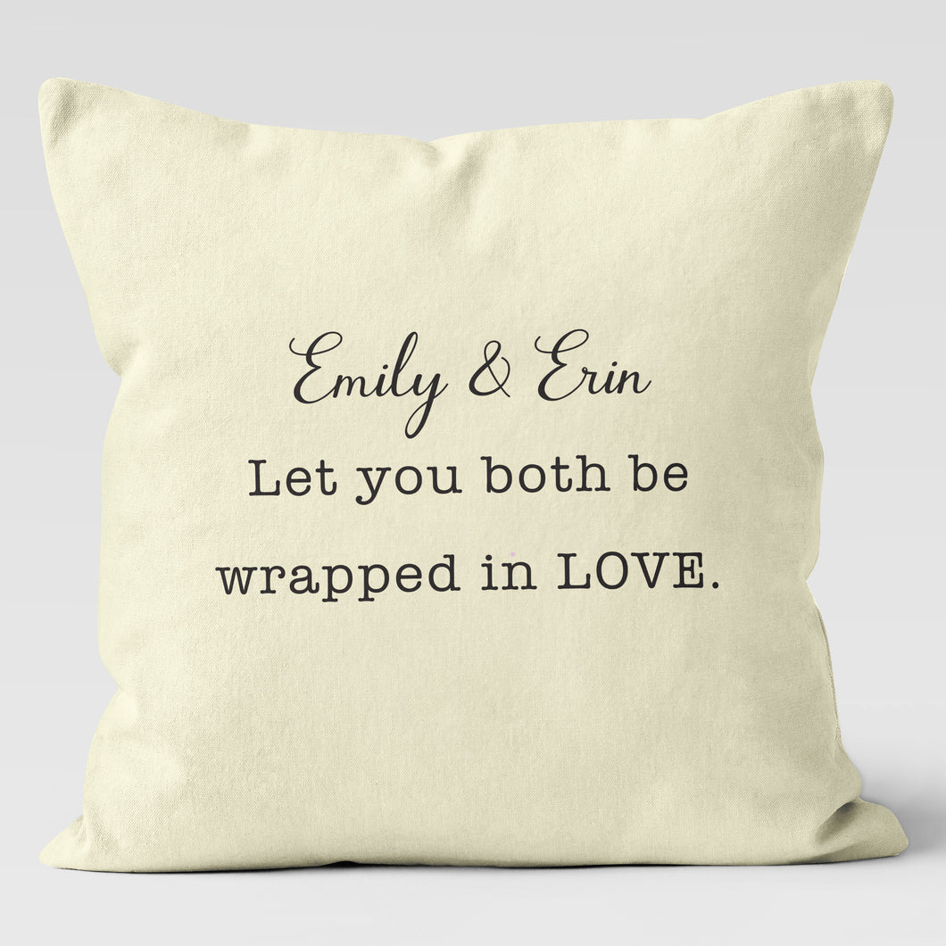 Wrapped In Love Baby Multiples Personalized Throw Pillow 20x20 & 18x18