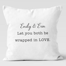 Load image into Gallery viewer, Wrapped In Love Baby Multiples Personalized Throw Cushion
