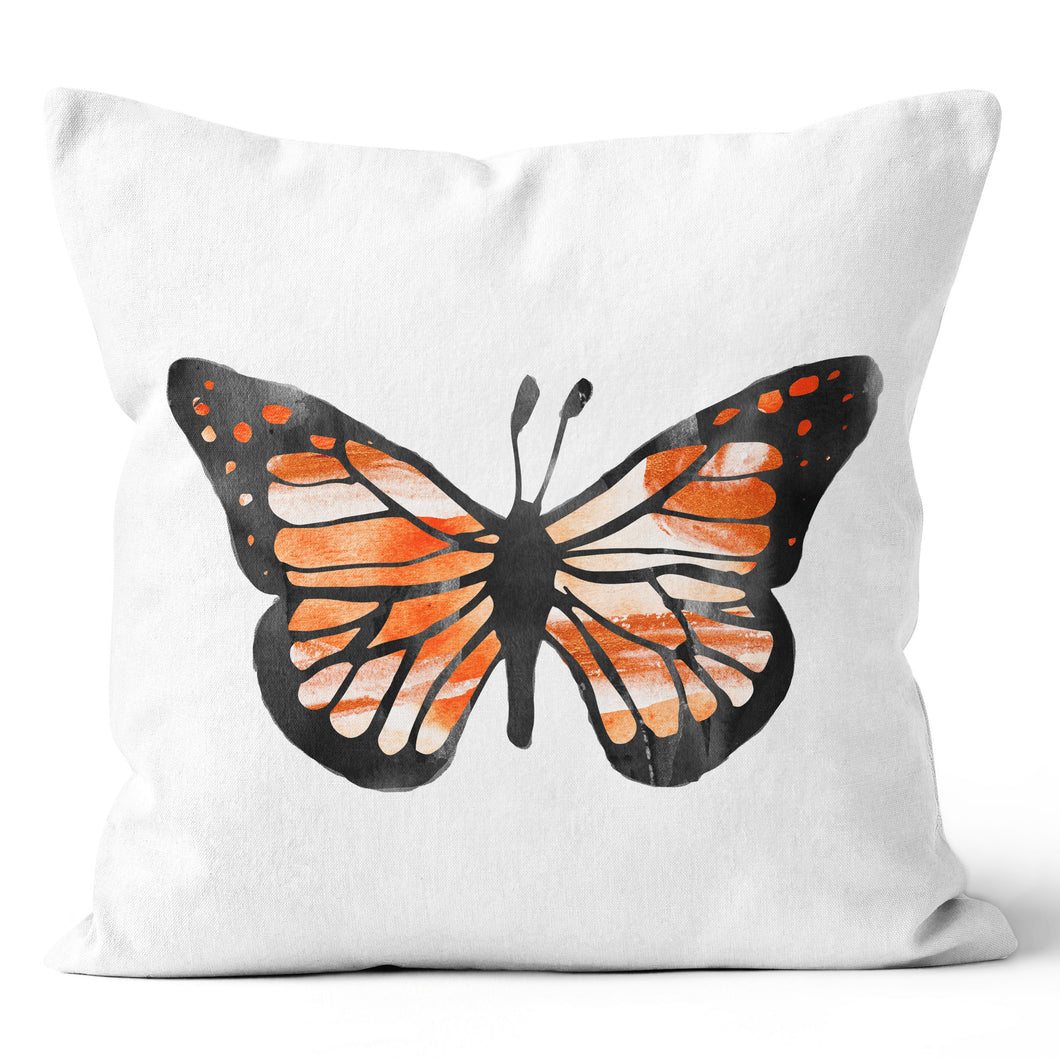 Black and Orange Butterfly Throw Pillow Cushion  18X18 & 20X20