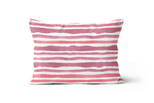 Load image into Gallery viewer, Choppy Stripe Pink Pillow Cover
