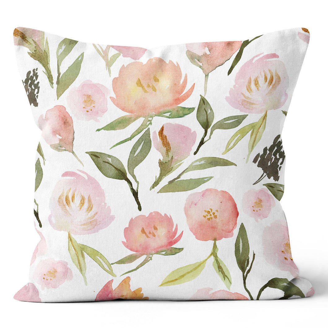 Pink Flowers Pillow Cover
