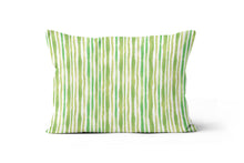 Load image into Gallery viewer, Green Distressed Stripe Pillow Cover
