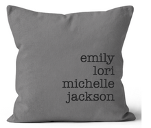 Load image into Gallery viewer, Grey and Black All of Us Personalized Custom Names Pillow 
