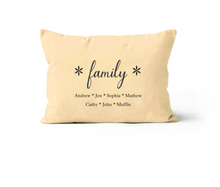 Load image into Gallery viewer, Yellow Family Personalized Lumbar Throw Pillow 12x20 
