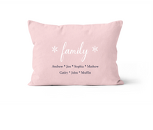 Load image into Gallery viewer, Pink Family Personalized Custom Pillow 12x20
