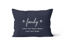 Load image into Gallery viewer, Navy Family Personalized Custom Pillow Lumbar 12x20
