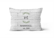 Load image into Gallery viewer, Shiplap Print Monogram Custom Personalized Pillow 12x20 

