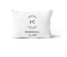 Load image into Gallery viewer, White Monogram Custom Personalized Throw Pillow 12x20

