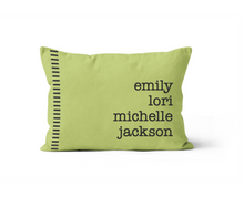 Load image into Gallery viewer, Lime Green Everyone&#39;s Names, Personalized Custom Pillow Cover 
