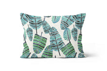 Load image into Gallery viewer, Blue Green Aztec Leaves Pillow
