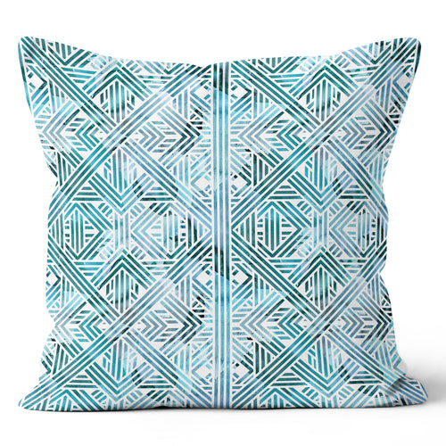 Blue Pyramid Stripe Pillow 