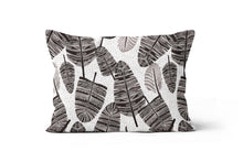 Load image into Gallery viewer, Black and Grey Aztec Leaf Lumbar Throw Pillow cushion Cover 12x20

