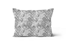 Load image into Gallery viewer, Black Grey Pyramid Stripe Pillow Cover
