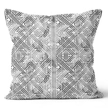 Load image into Gallery viewer, Black Grey Pyramid Stripe Pillow Cover
