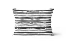 Load image into Gallery viewer, Grey Black Stripe Pillow Cover
