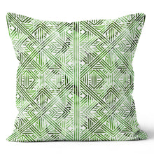 Load image into Gallery viewer, Green Pyramid Stripe Pillow Cover
